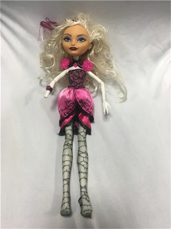 Monstering High Queens Dress With Decors Necklace Casual Wear Handmade Clothes Outfit Doll Clothing Set For Kids Doll Dressing