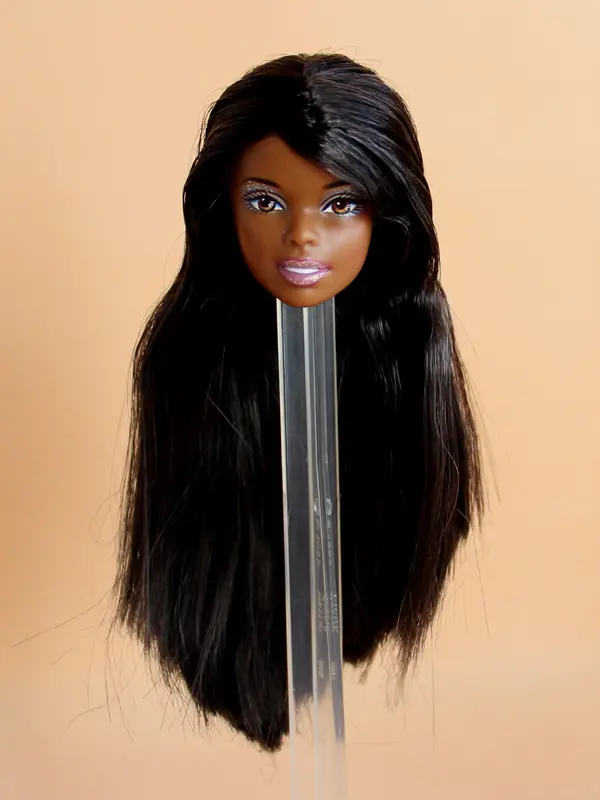 Rare Limited Gold Hair Doll Toy Head Princess Black Skin Doll Good Head Girl DIY Dressing Hair Toys Favorite Collection