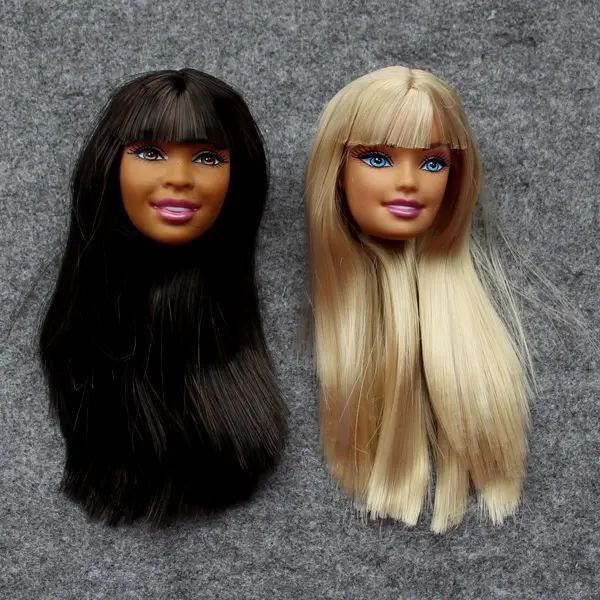 Rare Limited Gold Hair Doll Toy Head Princess Black Skin Doll Good Head Girl DIY Dressing Hair Toys Favorite Collection