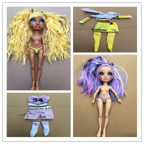 Rainbow Doll Practice Make Up Bald Head Colorful Hair Doll Joints Movable Body