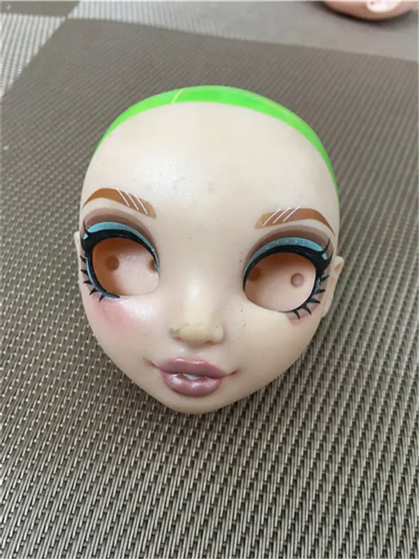 Rainbow Doll Practice Make Up Bald Head Colorful Hair Doll Joints Movable Body