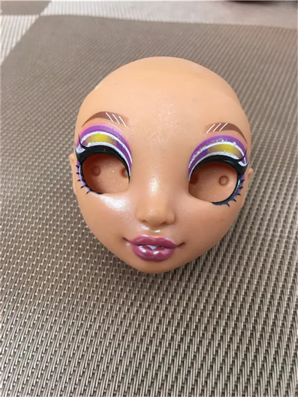 Rainbow Doll Practice Make Up Bald Head Colorful Hair Doll Joints Movable Body