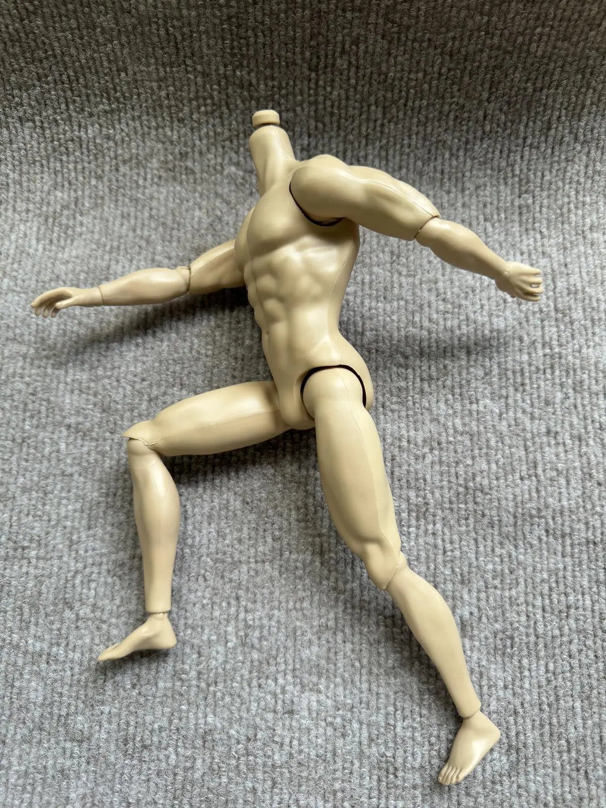 32cm Male Doll Muscle Body Without LOGO Little Defectives Latino White Tan Skin Tone Replacement Body For FR 1/6 Male Heads