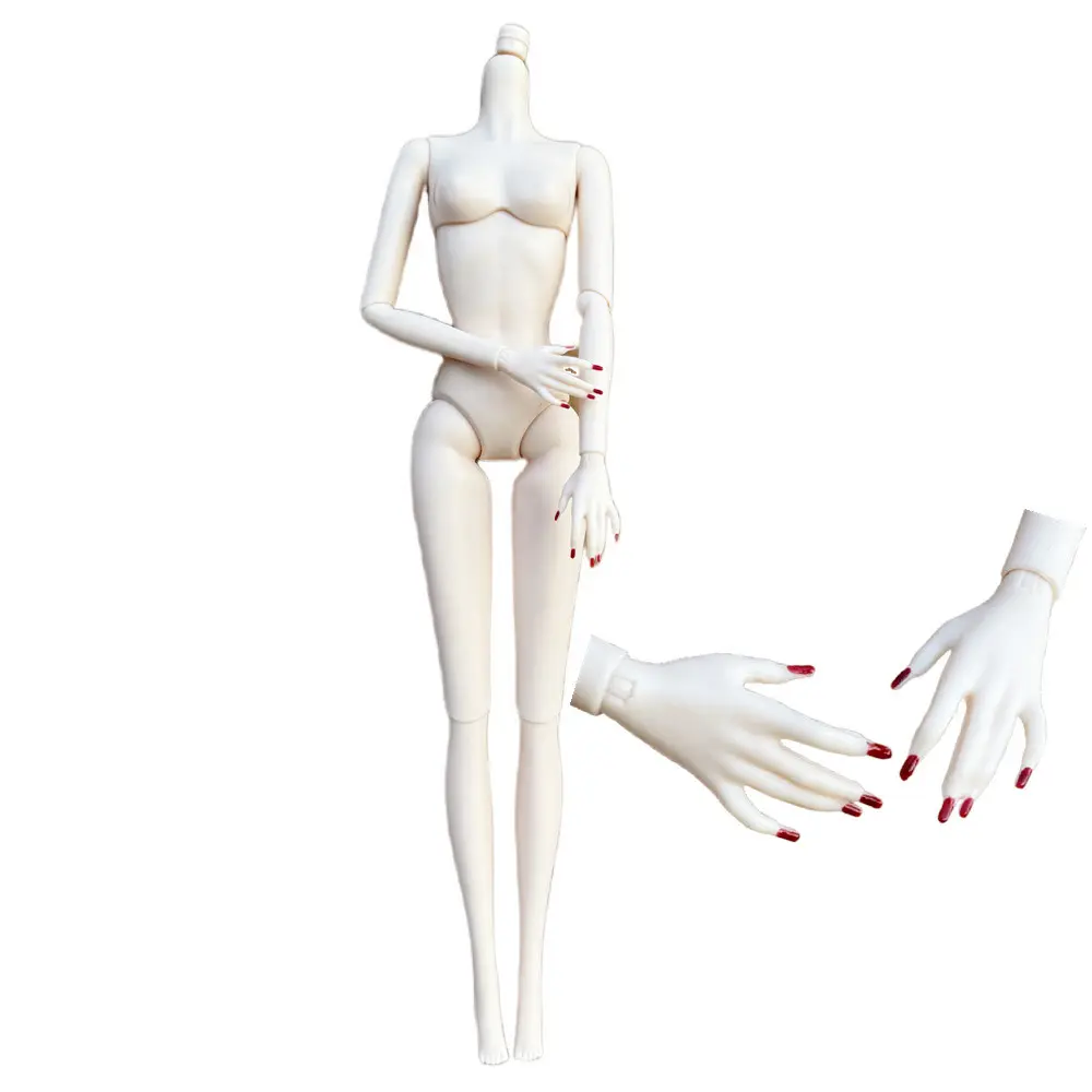 1/6 Super Model Doll Body Long Nail Red Manicure Joints Movable Solid Doll 30cm Replacement Body For FR/IT Doll Heads