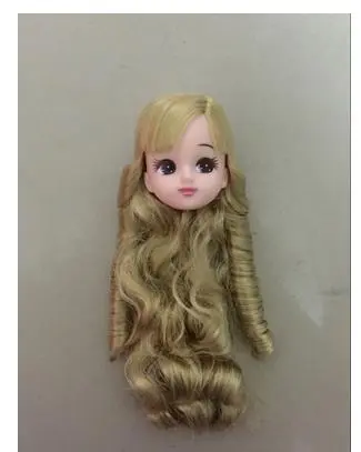 Rare Limited Edition Licca Doll Head Blue HairToy Cartoon Doll Girls DIY Dressing Hair Toys Collection Cute Doll Head