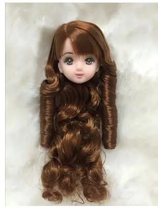 Rare Limited Edition Licca Doll Head Blue HairToy Cartoon Doll Girls DIY Dressing Hair Toys Collection Cute Doll Head