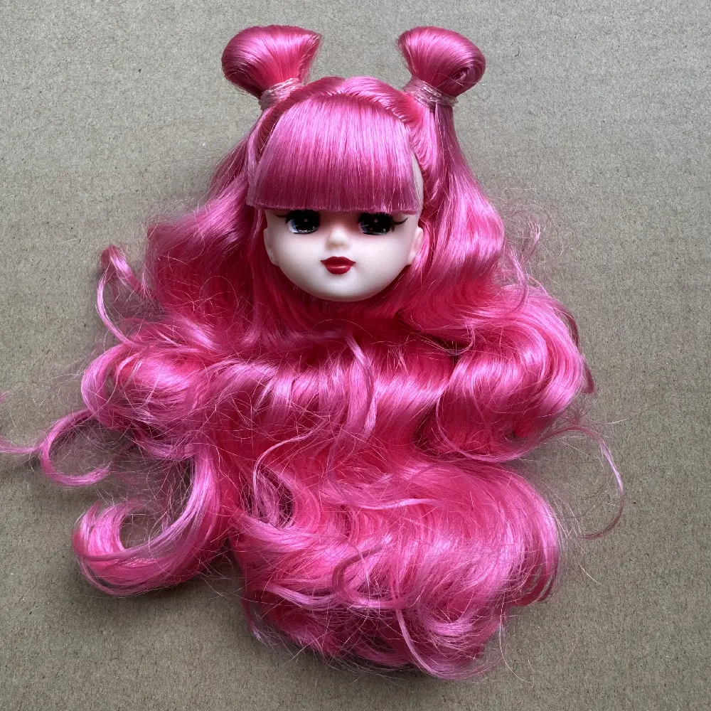Licca Doll Head Red Lips Planted Hair Braid BOBO Hair Toy Cartoon Doll Girls DIY Dressing Hair Toys Collection Cute Doll Heads