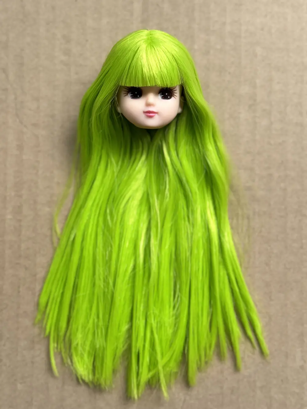 Licca Doll Head Red Lips Planted Hair Braid BOBO Hair Toy Cartoon Doll Girls DIY Dressing Hair Toys Collection Cute Doll Head