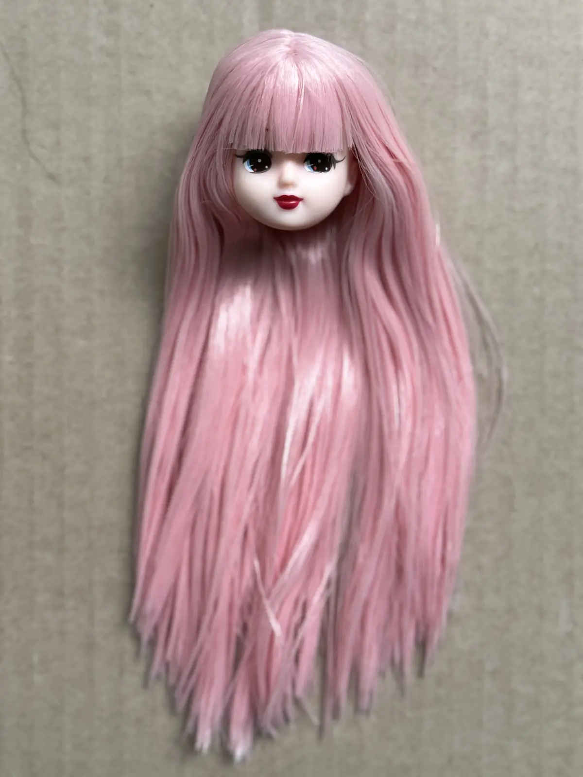Licca Doll Head Red Lips Planted Hair Braid BOBO Hair Toy Cartoon Doll Girls DIY Dressing Hair Toys Collection Cute Doll Head