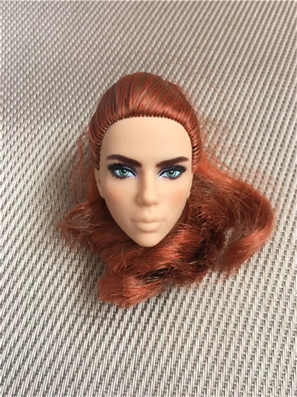 Black Widow Doll Head Collection Rooted Hair Heads 1/6 Lady Toy Head DIY Toy Parts Female Doll Heads Girls Birthday Gift