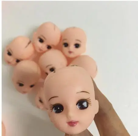 Cute Licca Doll Head 1/6 DIY Birthday Gift Make up Practice Dolls Bald Heads Kids Play House Game Toy Girl Change Clothes Figure