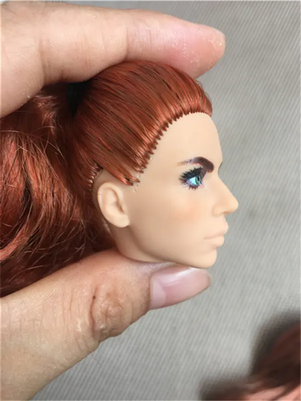 Black Widow Doll Head Collection Rooted Hair Heads 1/6 Lady Toy Head DIY Toy Parts Female Doll Heads Girls Birthday Gift