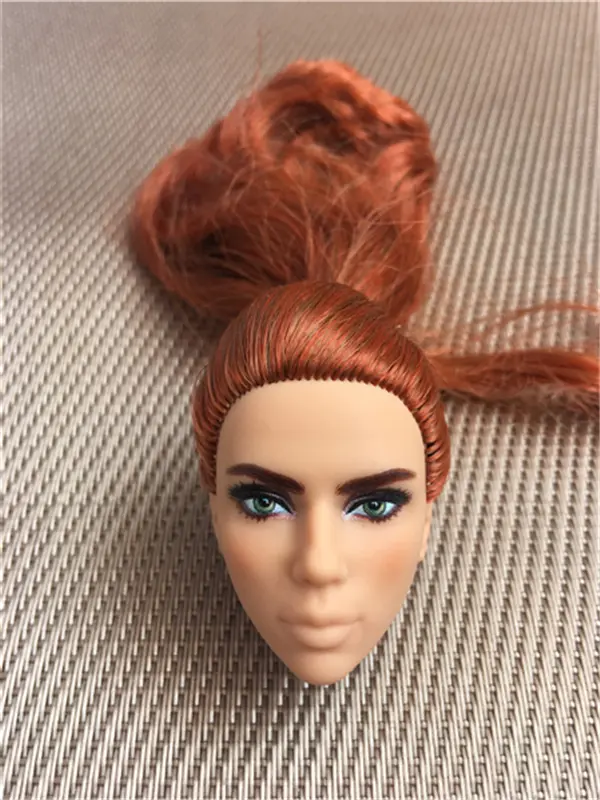Black Widow Doll Head Collection Rooted Hair Heads 1/6 Lady Toy Head DIY Toy Parts Female Doll Heads Girls Birthday Gift