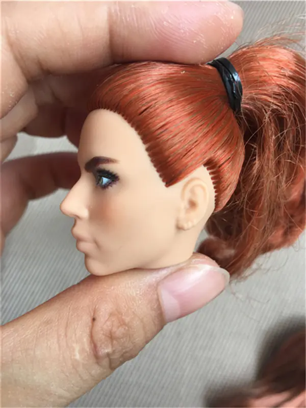 Black Widow Doll Head Collection Rooted Hair Heads 1/6 Lady Toy Head DIY Toy Parts Female Doll Heads Girls Birthday Gift
