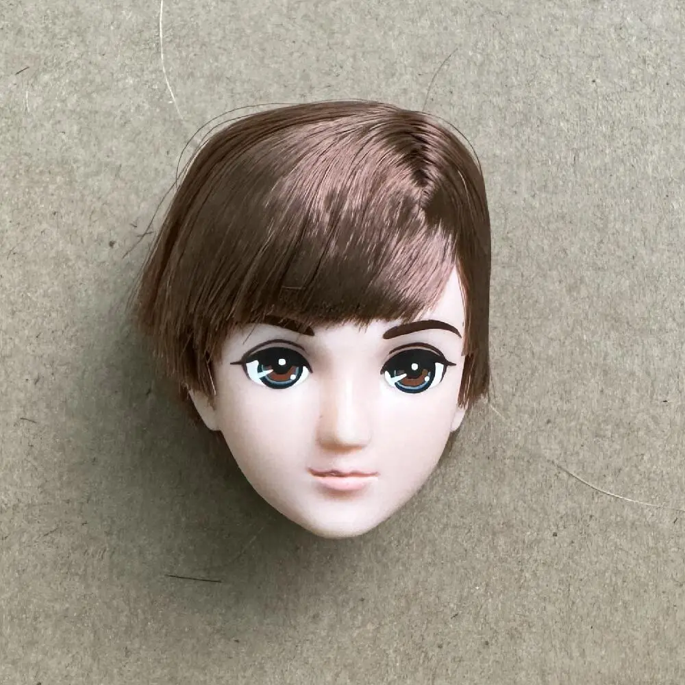 Original Licca Doll Heads Short Long Curve Hair Soft Pink Yellow Green Hair Doll Heads Boy Girl Doll Parts DIY Accessories Toy