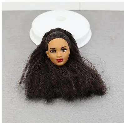 Asia Face African Lady Doll Head Black Hair Good Makeup Doll Head Toys Parts Kids Playing House DIY Toy Princess Rare Doll Heads