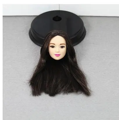 Asia Face African Lady Doll Head Black Hair Good Makeup Doll Head Toys Parts Kids Playing House DIY Toy Princess Rare Doll Heads