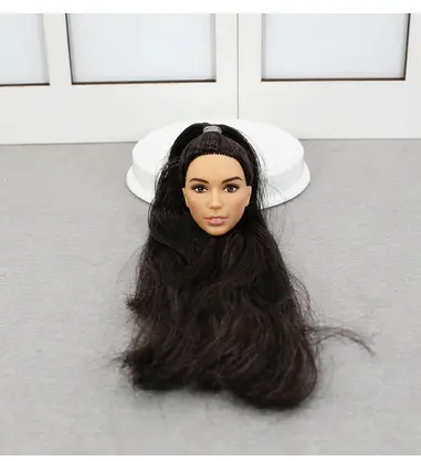 Black Gold Hair Rare Doll Head Thick Hair Good Makeup 1/6 Doll Head Toys Part Quality DIY Toy Princess Doll Accessories