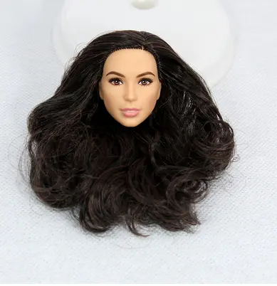 Black Gold Hair Rare Doll Head Thick Hair Good Makeup 1/6 Doll Head Toys Part Quality DIY Toy Princess Doll Accessories