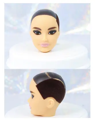 Black Gold Hair Rare Doll Head Thick Hair Good Makeup 1/6 Doll Head Toys Part Quality DIY Toy Princess Doll Accessories