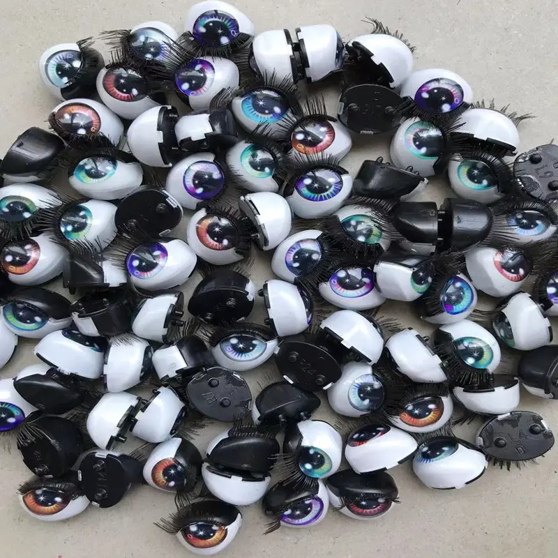 Rainbow Sparkly Eyes With Real Eyelashes Original Replace Hands Doll Parts Replacement Eyes Balls Hands Doll Accessories