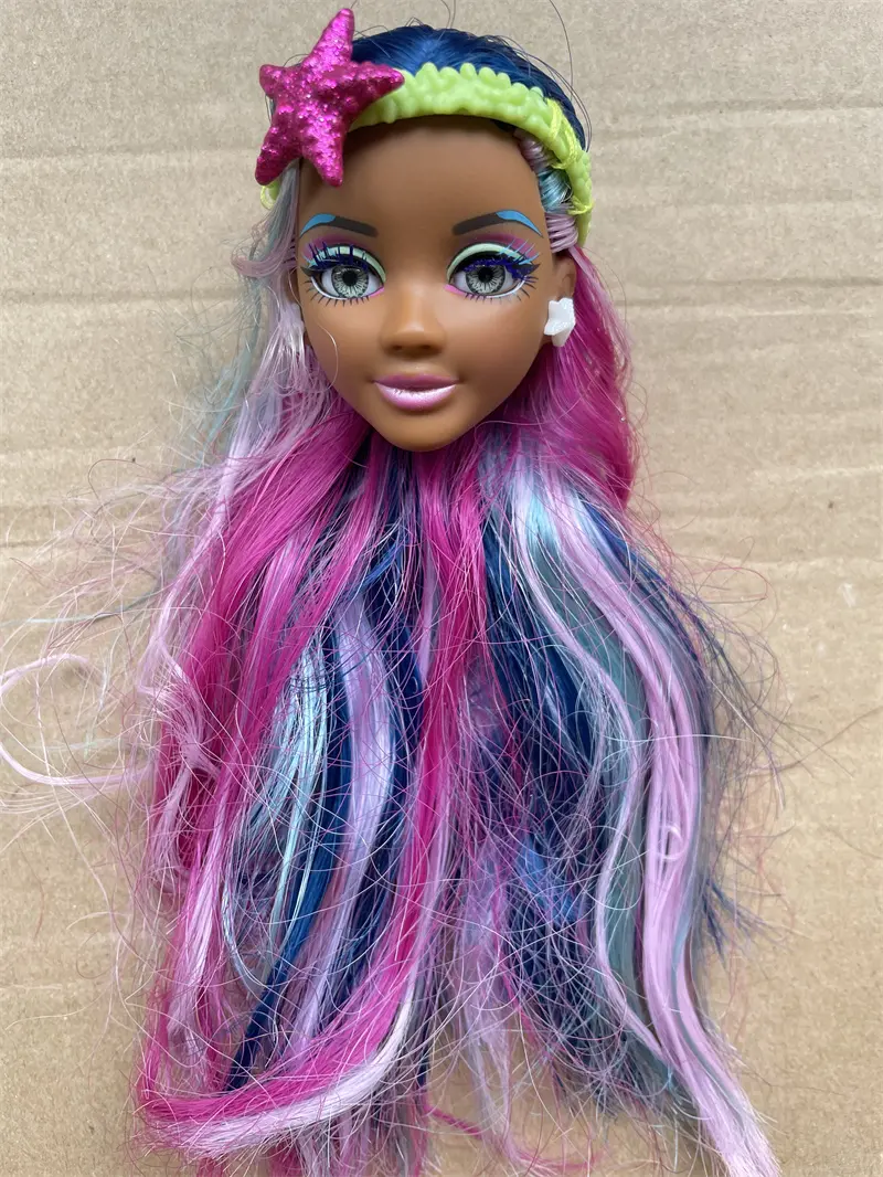 Glasses Eyes Doll Heads With Real Eyelashes Soft Hair Doll Parts Doll Accessories Girl Collection Gift Figures Toy