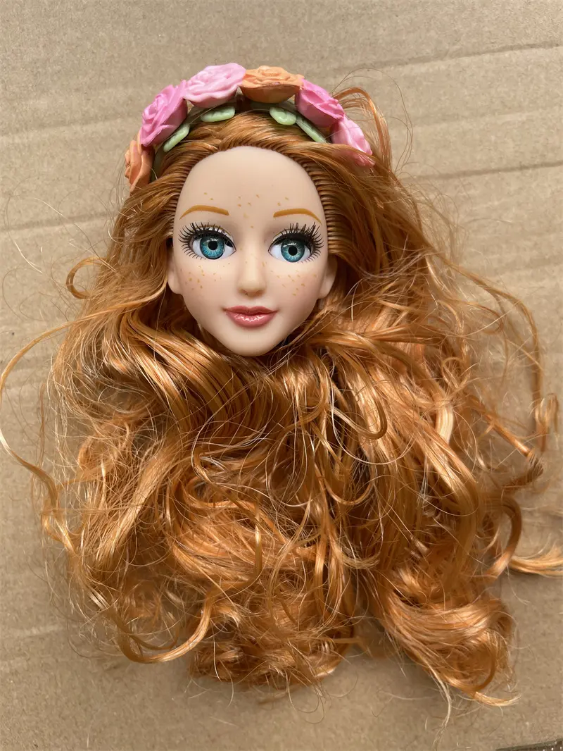 Glasses Eyes Doll Heads With Real Eyelashes Soft Hair Doll Parts Doll Accessories Girl Collection Gift Figures Toy