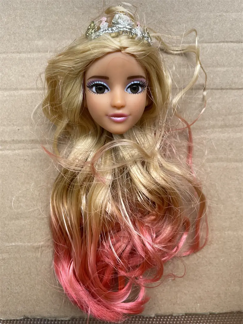 Glasses Eyes Doll Heads With Real Eyelashes Soft Hair Doll Parts Doll Accessories Girl Collection Gift Figures Toy