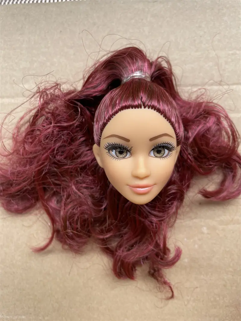 Glasses Eyes Doll Heads With Real Eyelashes Soft Hair Doll Parts Doll Accessories Girl Collection Gift Figures Toy