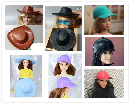 New Ken Fashion Hat Doll Cute Decors Male Doll Caps Princess Doll Baseball Cap Riding Cap Fashion Sun Caps Soft Original Decors