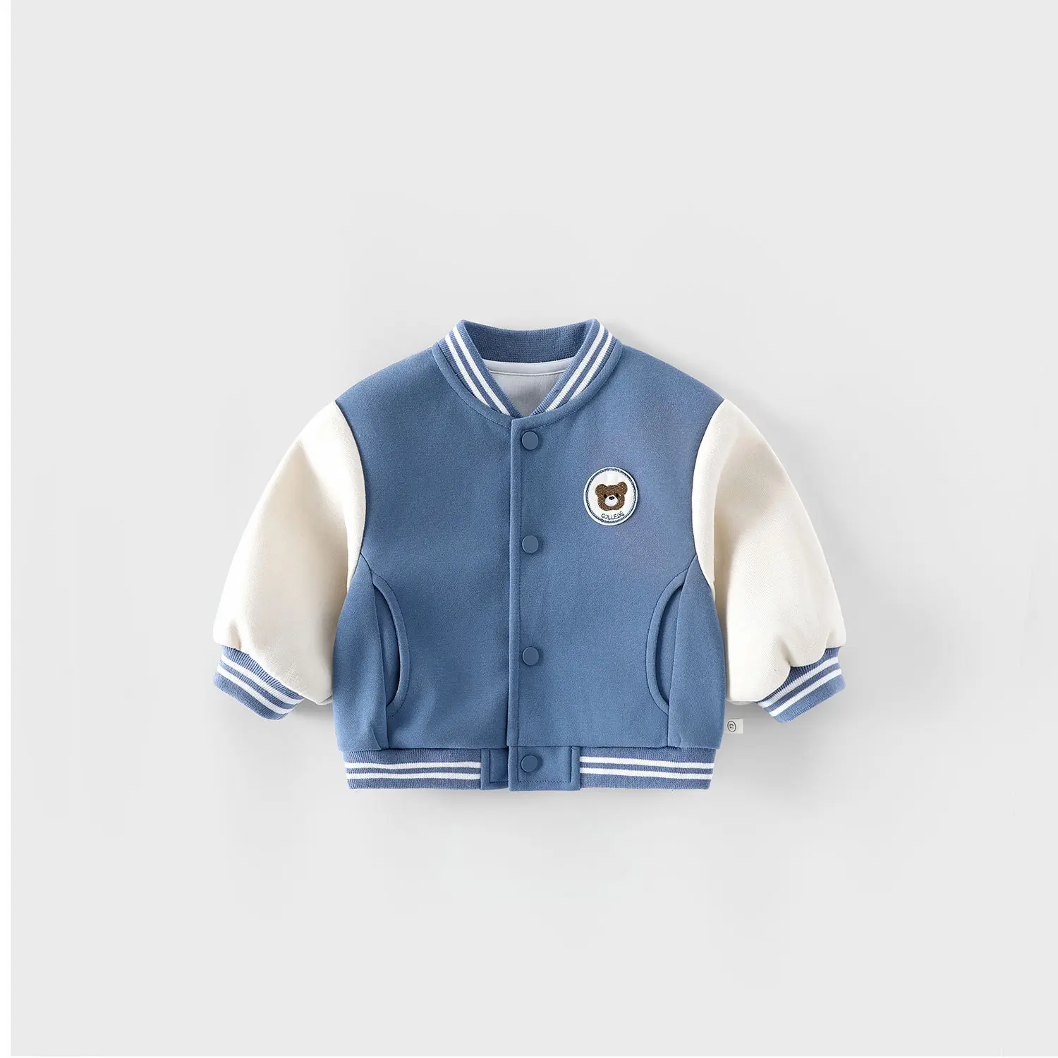 Children's Labeling Baseball Jacket 2025 New Autumn Boys' Fashion Korean Edition Splicing Coat Baby Bear Top