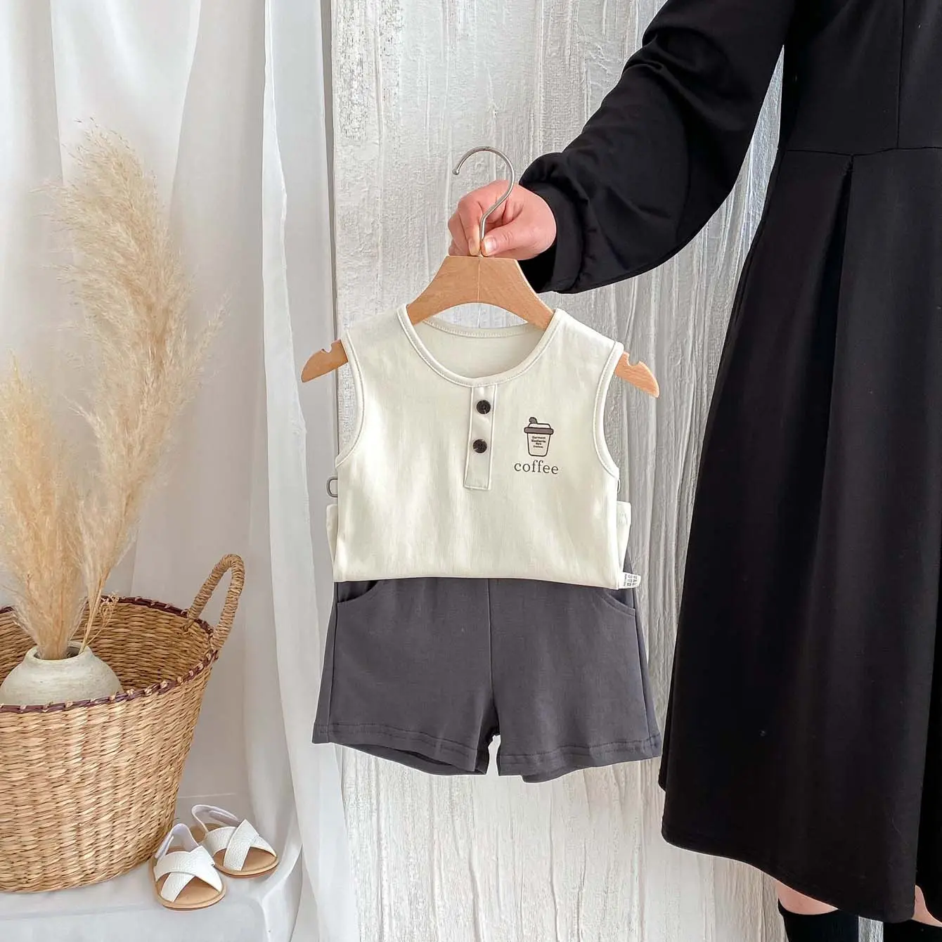Baby Clothes, Summer Vest, Top, Shorts, Two-piece Set, Boys' Casual Sleeveless Outdoor Pure Cotton Set