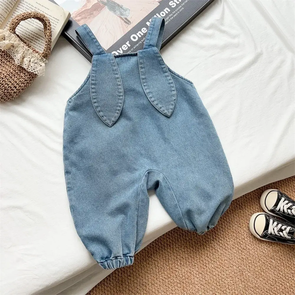 2025 Autumn Winter New in Infant Baby Girls Cute Clothing , Kids Newborn Floral Top Shirts Denim Jumpsuits toddler 3M-3Y