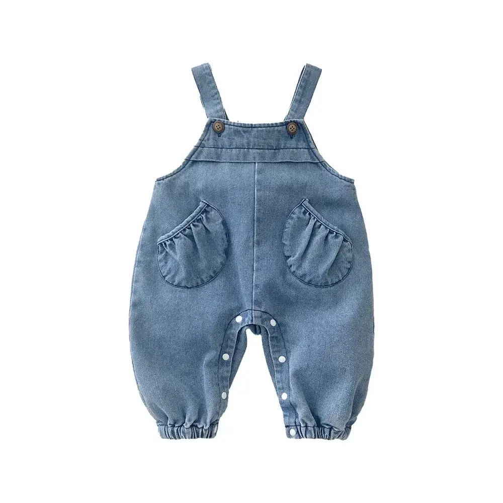 2025 Autumn Winter New in Infant Baby Girls Cute Clothing , Kids Newborn Floral Top Shirts Denim Jumpsuits toddler 3M-3Y