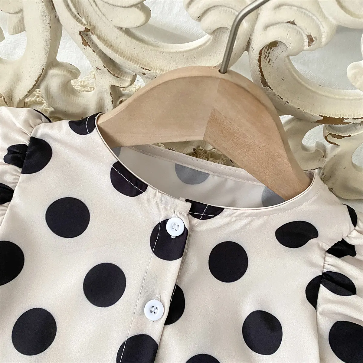 Children's Clothing Girl Polka Dot Set 2025 Summer New Item Korean Version Short Sleeved Top Wide Leg Pants 2 piece Set