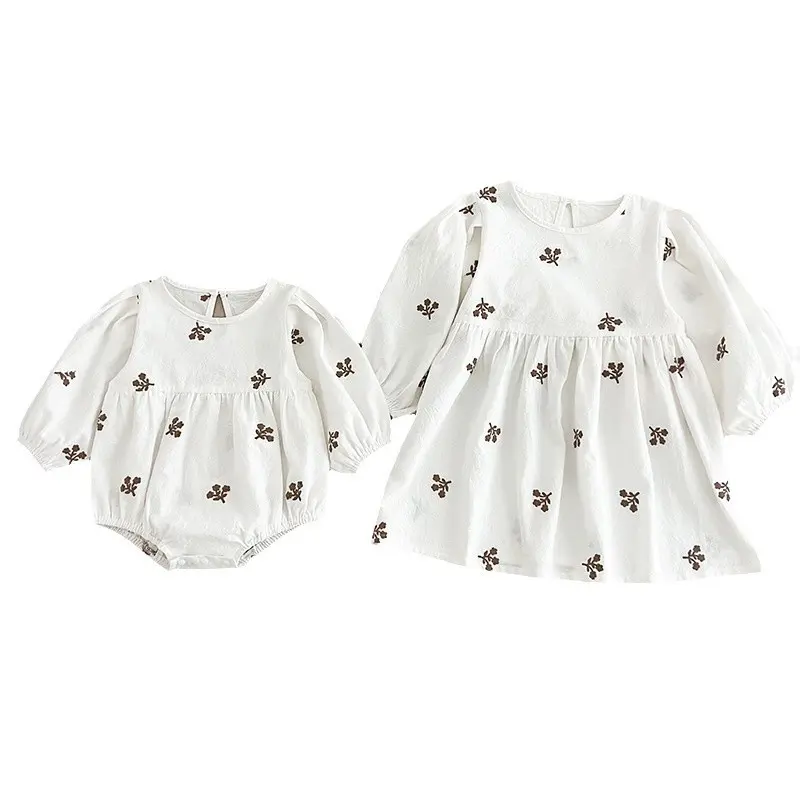 Girls' Dress, Baby's Crawl Dress, Korean Version, Sisters Dress, Spring and Autumn Style, Long Sleeved Cotton Baby Girls' Dress