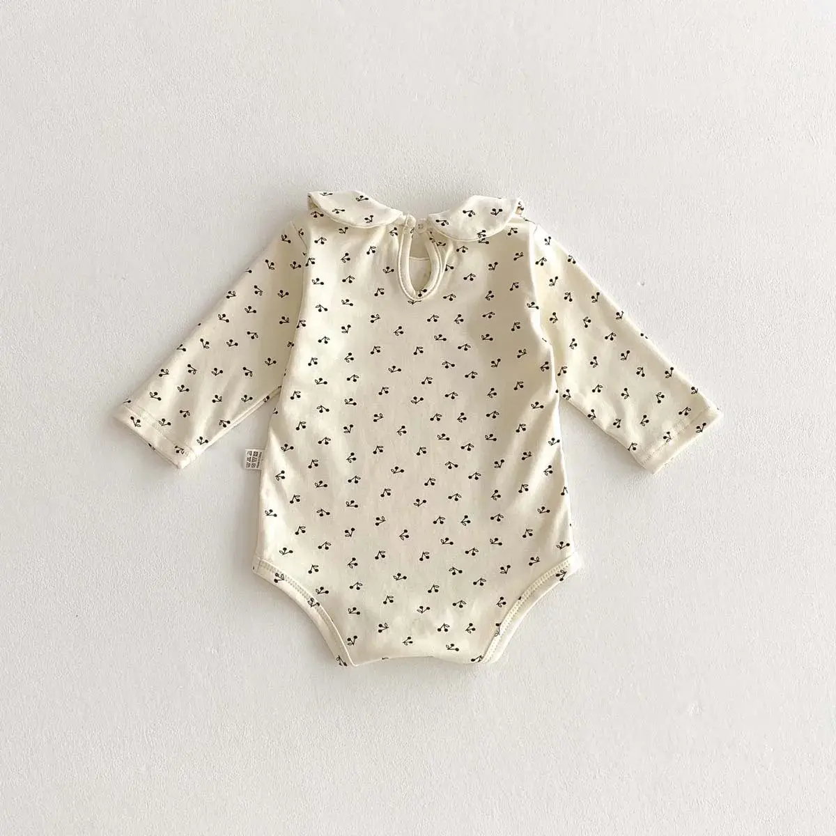 2025 Autumn Winter New in Kids Infant Girls Cherry Peter-pan Collar Outfits ,toddler Baby Jumpsuits Newborn Bodysuits 0-24M