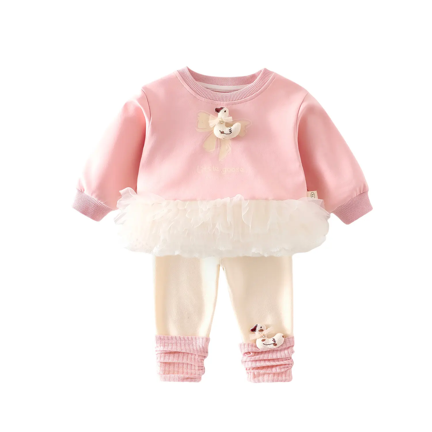 Girls' Mesh Hoodie 2025 New Autumn Baby Fashion Doll Cartoon Pullover for Children Korean Version Autumn Fashion Trend