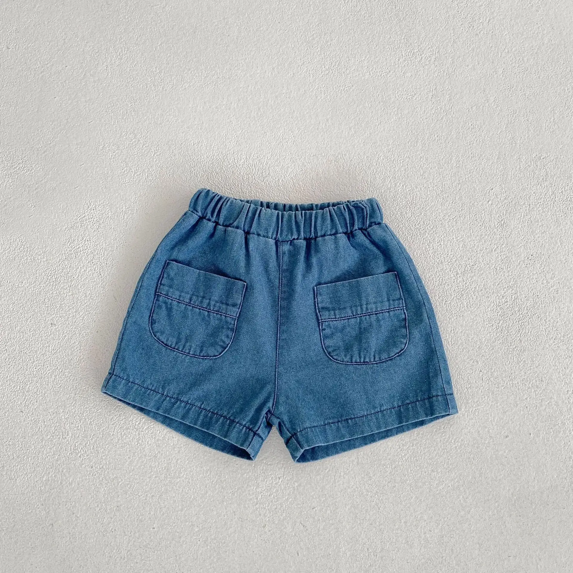 Summer Set 2pcs 아동복 Kids Baby Girls Boys Solid Denim Packet Top Singlebreasted Coat + Shorts Infant Toddler Children Clothing