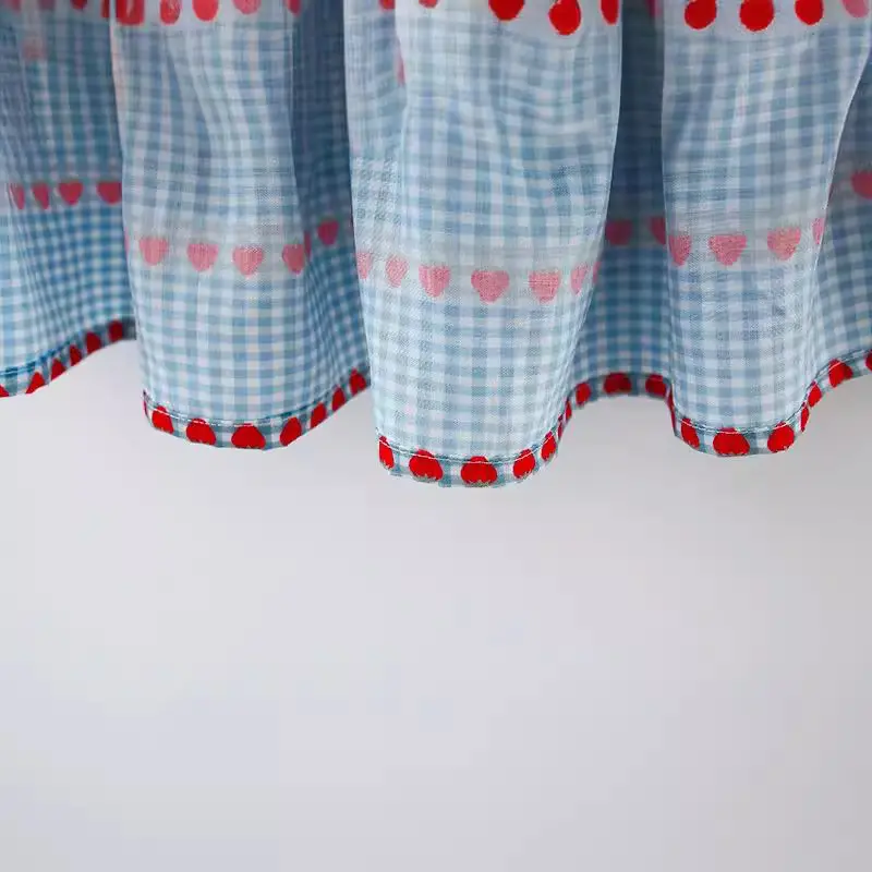 Girl's Sleeveless Dress 2024 Summer New Item, Korean Version Checkered Vest Dress for Small and Medium-sized Children, Free Bag