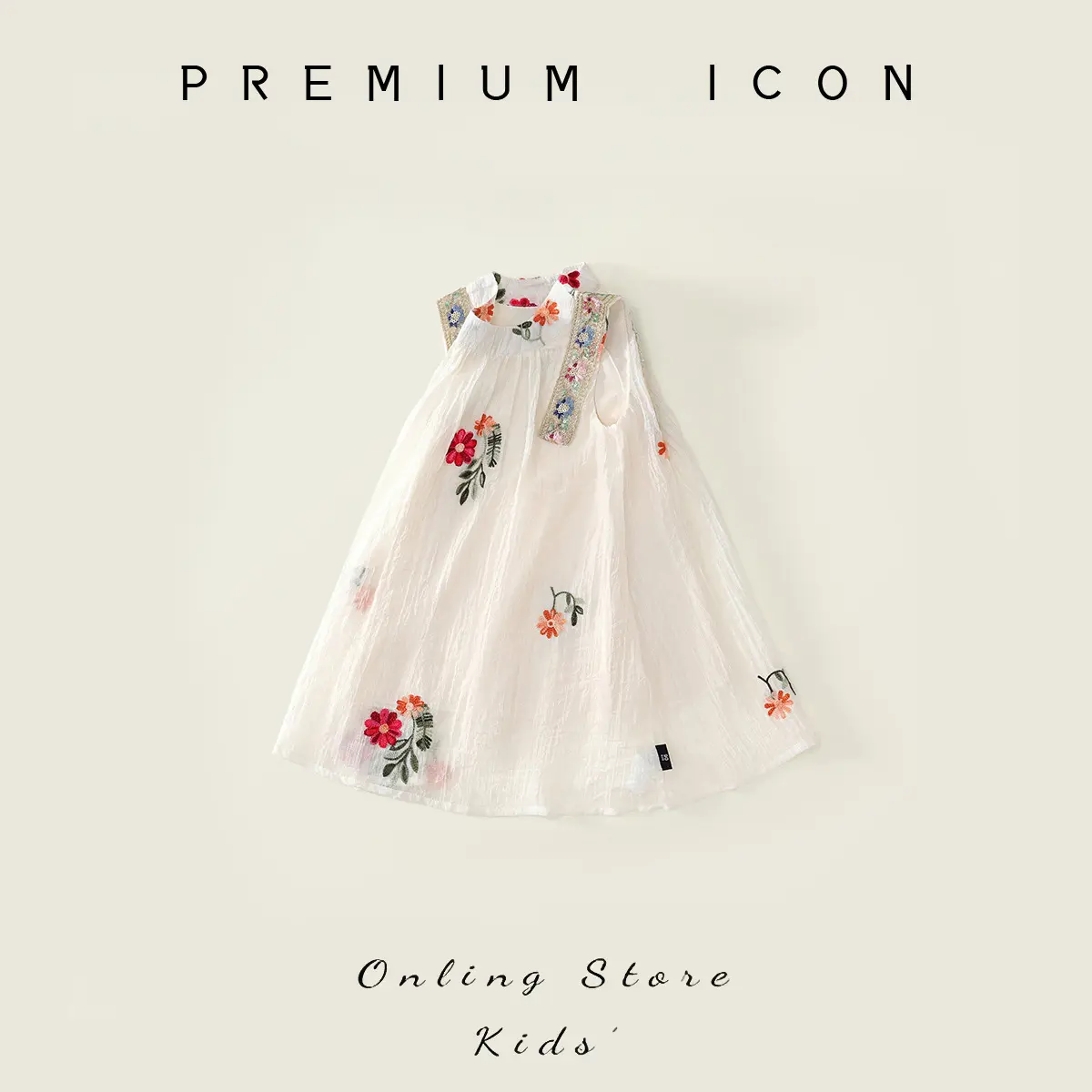 Girls' Ethnic Style Floral Dress Summer 2025 New Bohemian Sleeveless Vest Dress Summer Beach Dress