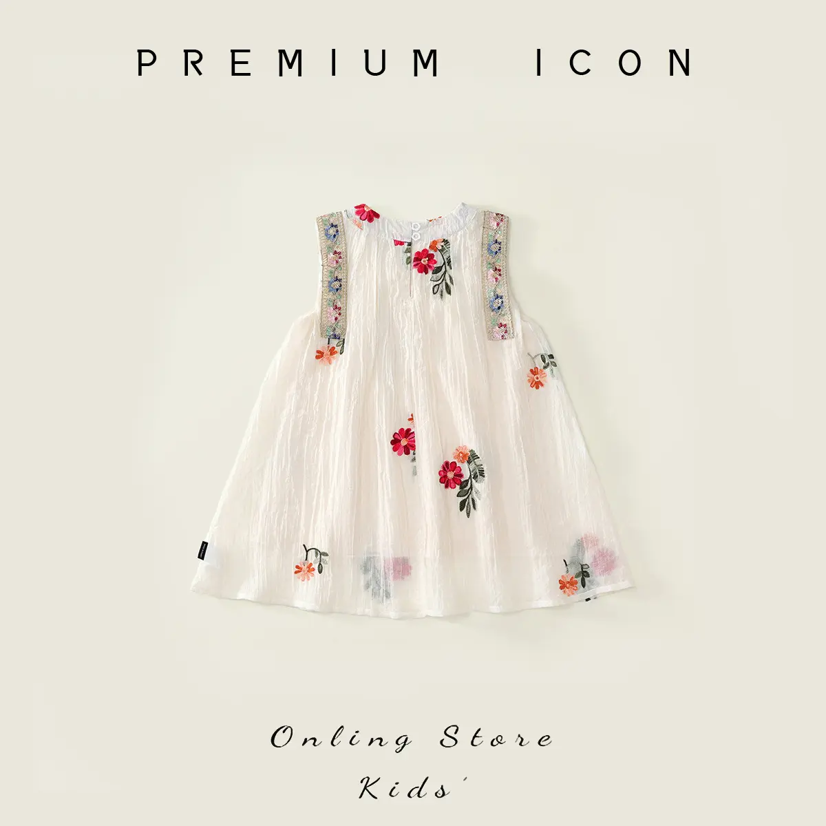 Girls' Ethnic Style Floral Dress Summer 2025 New Bohemian Sleeveless Vest Dress Summer Beach Dress