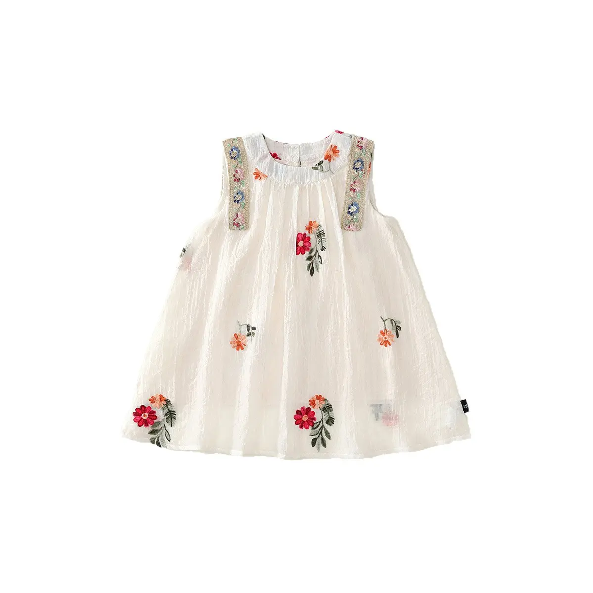 Girls' Ethnic Style Floral Dress Summer 2025 New Bohemian Sleeveless Vest Dress Summer Beach Dress