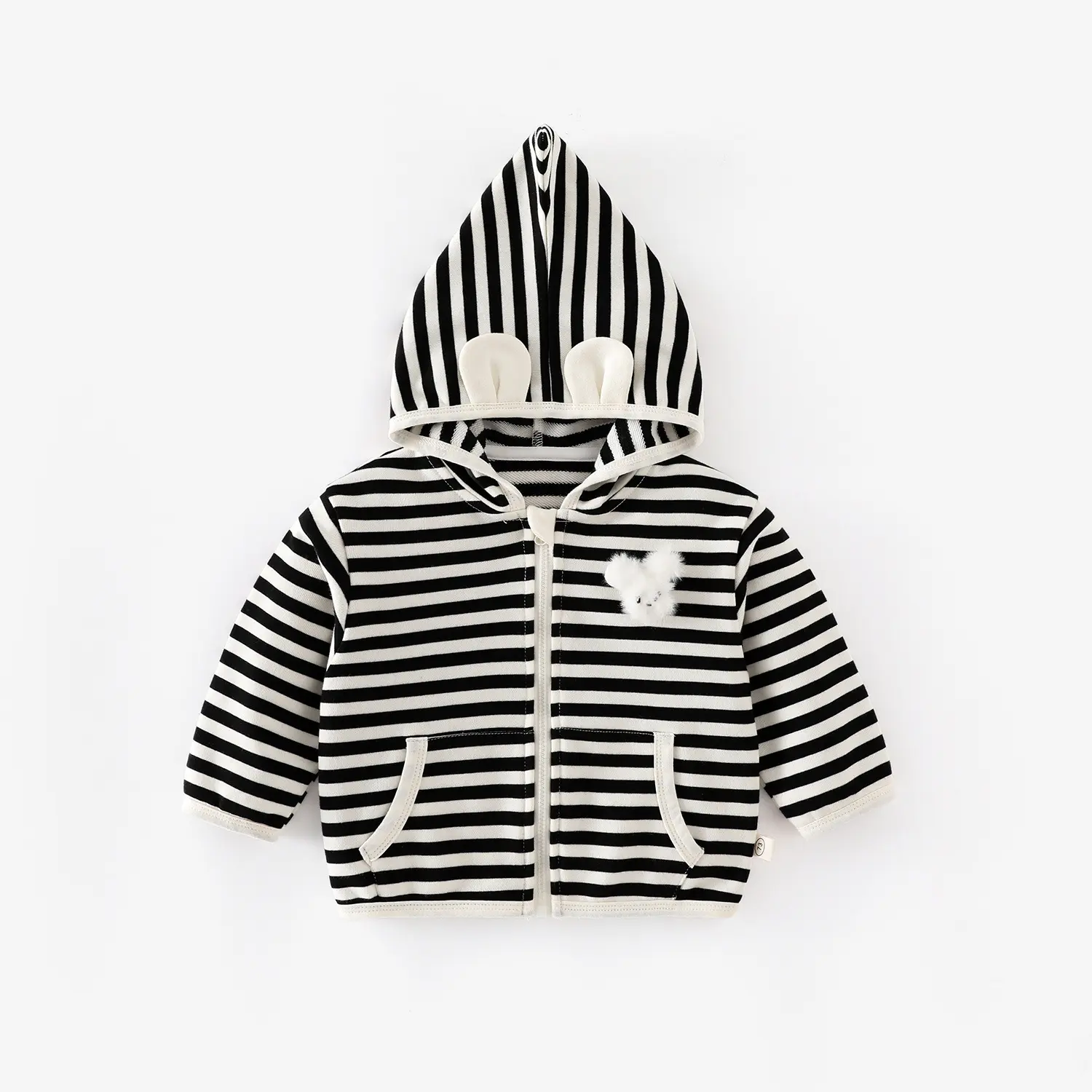 Children's Striped Jacket 2025 New Autumn Boys' Fashion Korean Version Hooded Top Baby Super Cute Cartoon Autumn Outfit