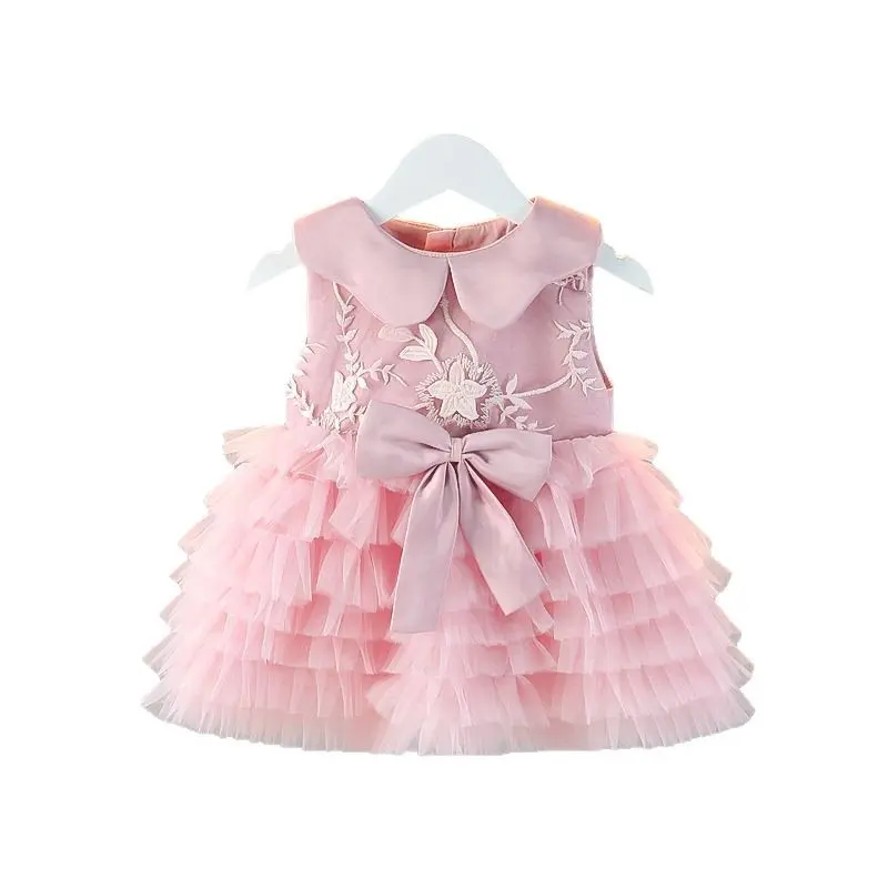 New Summer Collection for Infants and Toddlers Sweet Dress for Girls Infants Toddlers Sleeveless Princess Dress with Mesh Mesh