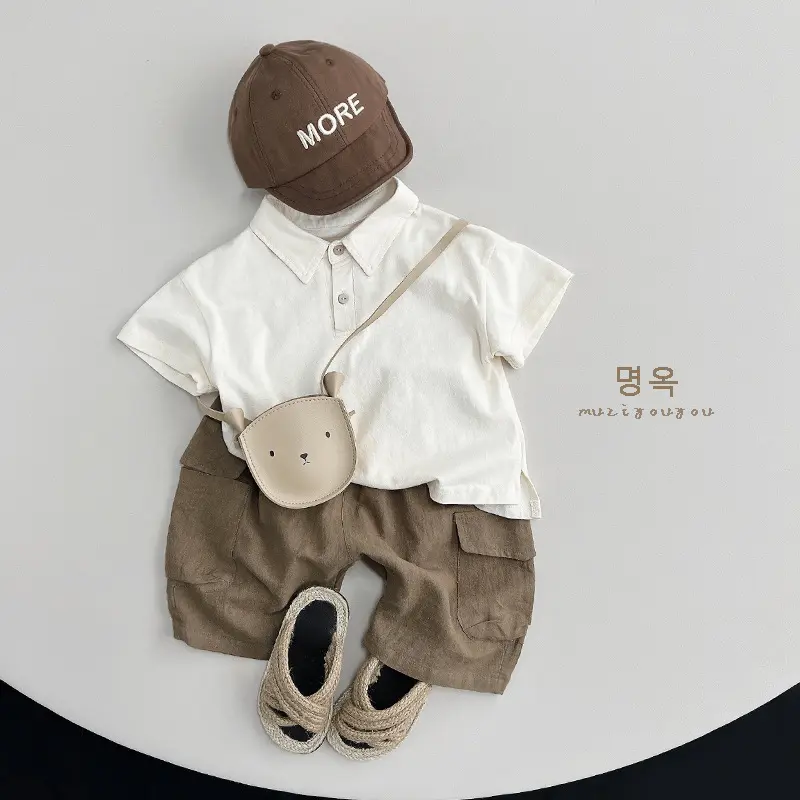 Cotton and Linen~Summer Boys' Cropped Pants, Children's Casual Workwear Shorts, Girls' Japanese and Korean Pants