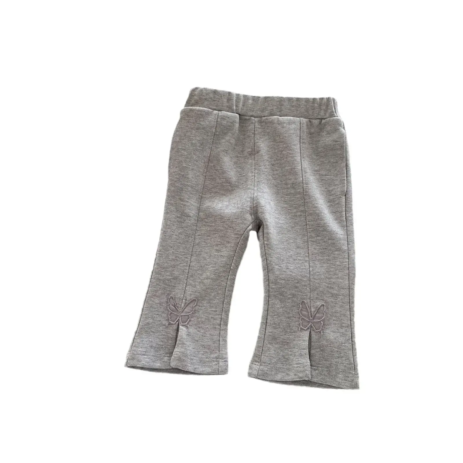 2025 Autumn New in Kids Baby Girls Solid Color Clothing Outfits - Children Flrae Bow Tie Pants , Toddler Casual Trousers 3M-5Y