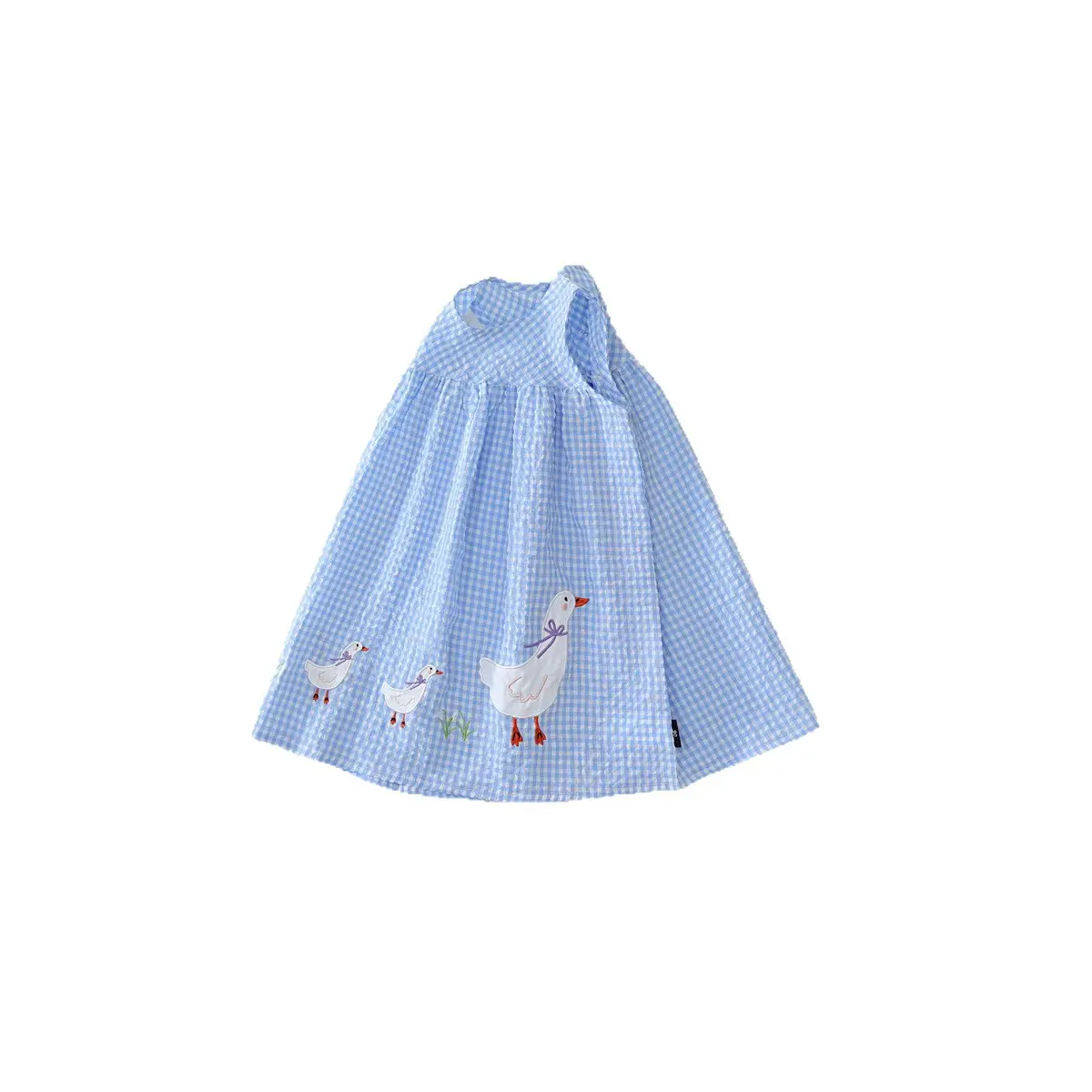 Girls' Plaid Dress 2025 Summer Outfit New Children's European and American Style Embroidered Vest Skirt