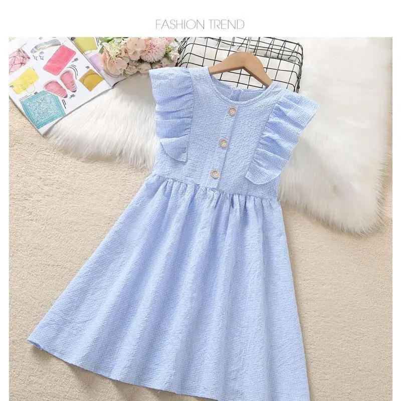Girls' dress summer new Korean version children's princess dress, big girl's western-style small flying sleeve long skirt trend