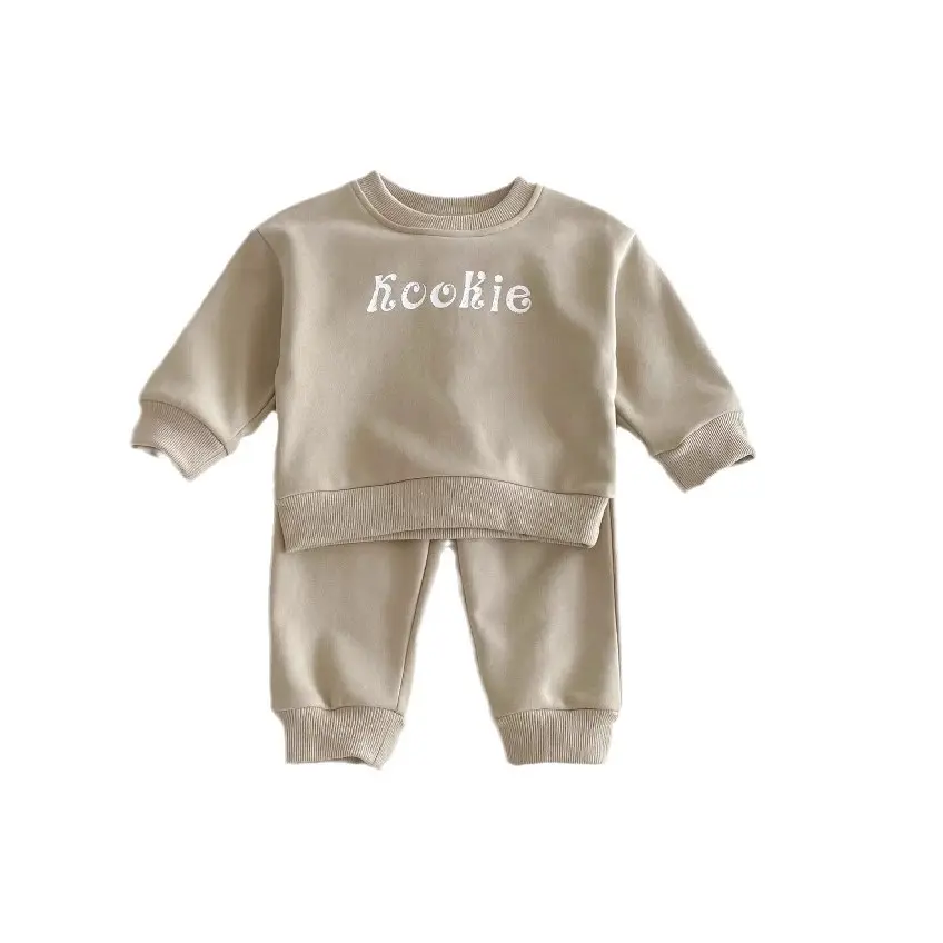 Korean Version Spring and Autumn Ins Baby Letter Long Sleeved Set Baby Sports Leisure Cartoon 2-piece Set, Children's Clothing